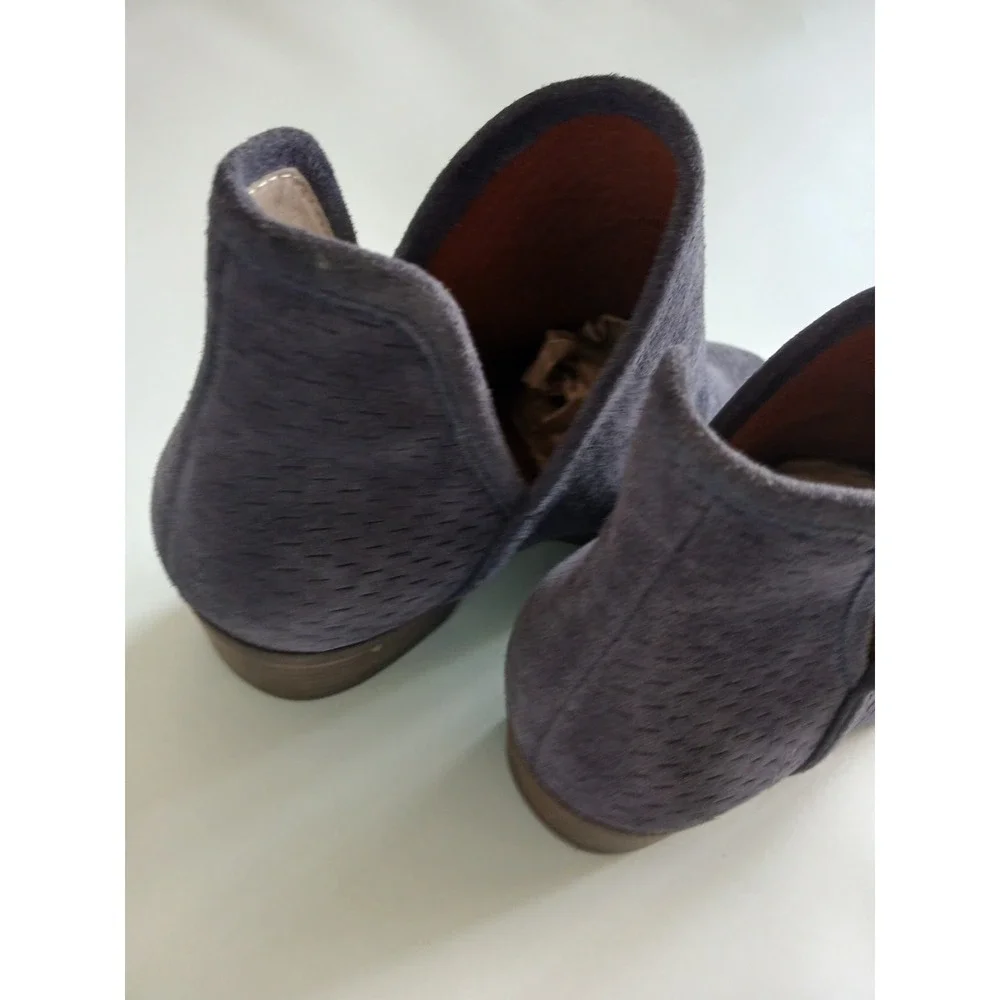 Lucky Brand Baley Deep Purple Suede Leather Ankle Boot Women's Size 9M